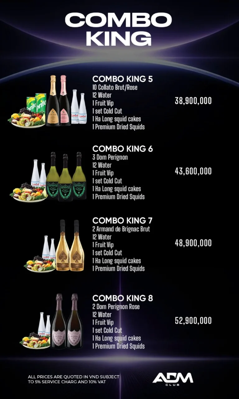 Menu ADM Club – Combo King 5–8 Champagne